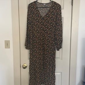 Brown floral Old Navy maxi dress